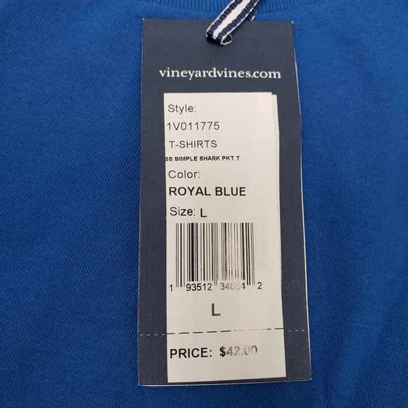 VINEYARD VINES SHARK T-SHIRT ROYAL BLUE - Picture 4 of 4
